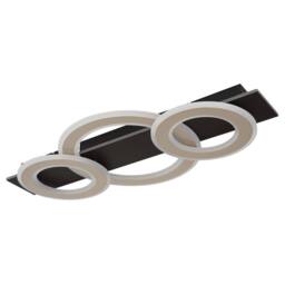 Netlighting Jayden 3 Ring Semi Flush Ceiling Light Matt Black 3x LED 3000K - thumbnail 2