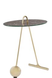 Orsina Stylish Design End Table, Easily Maintained Semi Circle Design Side Table, Versatile Modern Side Table in Gold - thumbnail 3