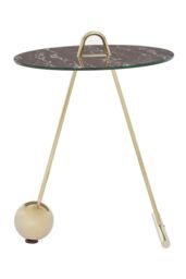 Orsina Stylish Design End Table, Easily Maintained Semi Circle Design Side Table, Versatile Modern Side Table in Gold - thumbnail 6