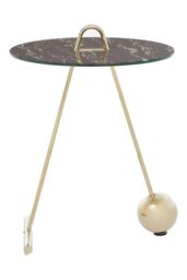 Orsina Stylish Design End Table, Easily Maintained Semi Circle Design Side Table, Versatile Modern Side Table in Gold - thumbnail 5