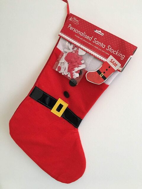 Shatchi Christmas Santa Stocking with Self Adhesive Letters in Red - image 1