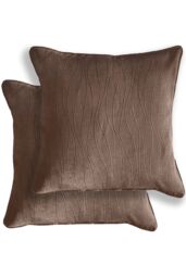 Enhanced Living Pair of Goodwood Textured Wave Pattern Double Sided Zip Opening Piped Edge Cushion Covers - 43x43cm - Cases Only