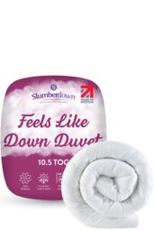 Slumberdown Feels Like Down 10.5 Tog All Year Round Duvet in White - Size: Double - thumbnail 1