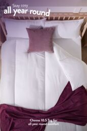 Slumberdown Feels Like Down 10.5 Tog All Year Round Duvet in White - Size: Double - thumbnail 4