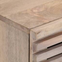 Berkfield Home Bedside Cabinet 40x33x46 cm Solid Wood Bleached Mango in Light Tan - Size: 40 x 33 x 46 cm - thumbnail 6