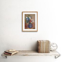 "Artery8 Wall Art Print Flowers Odilon Redon Art Black Framed 9x7 inch in Beige - Size: W7"" x H9""" - thumbnail 2