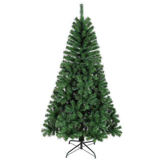 House of Home 6ft Artificial Christmas Tree with Sturdy Metal Stand - Green - Size: 180 cm x 90 cm - image 1