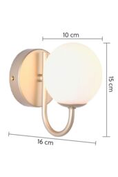 Harper Living Wall Light & Sconce with Globe Shade in Gold - thumbnail 6