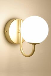 Harper Living Wall Light & Sconce with Globe Shade in Gold - thumbnail 1