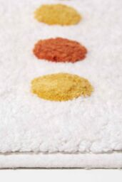Homescapes 100% Cotton Bath Mat Tufted Polka Dot Design in Mustard - thumbnail 3
