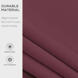 OUTSUNNY Garden Patio Manual Awning Canopy Sun Shade Shelter in Red - thumbnail 6