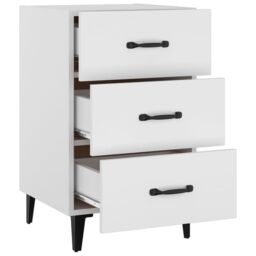 Berkfield Home Bedside Cabinet White 40x40x66 cm Engineered Wood - Size: 40 x 40 x 66 cm - thumbnail 5