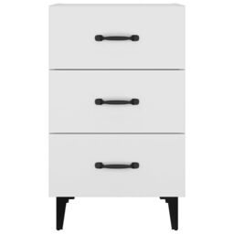 Berkfield Home Bedside Cabinet White 40x40x66 cm Engineered Wood - Size: 40 x 40 x 66 cm - thumbnail 3