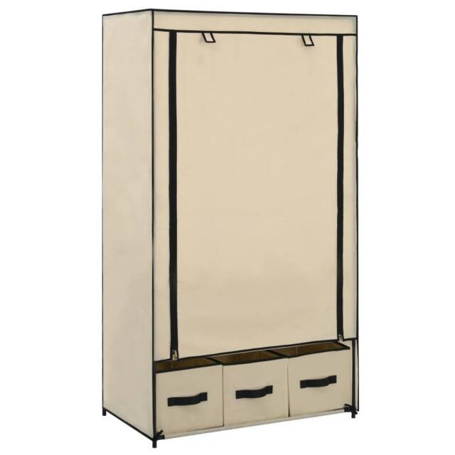 Berkfield Home Wardrobe Cream 87x49x159 cm Fabric - Size: 87 x 49 x 159 cm - image 1