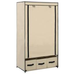 Berkfield Home Wardrobe Cream 87x49x159 cm Fabric - Size: 87 x 49 x 159 cm - thumbnail 1