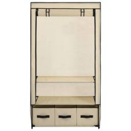 Berkfield Home Wardrobe Cream 87x49x159 cm Fabric - Size: 87 x 49 x 159 cm - thumbnail 4
