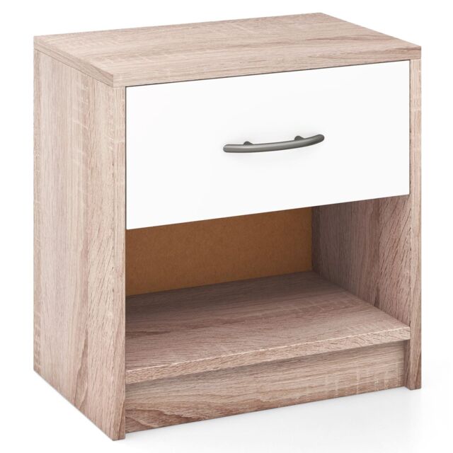 Costway 3-Tier Bedside Table Bedroom Nightstand w/Drawer in Brown - image 1