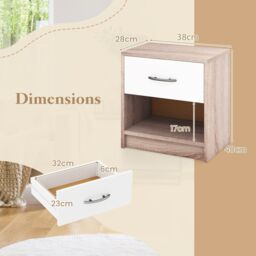 Costway 3-Tier Bedside Table Bedroom Nightstand w/Drawer in Brown - thumbnail 2