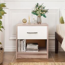 Costway 3-Tier Bedside Table Bedroom Nightstand w/Drawer in Brown - thumbnail 5