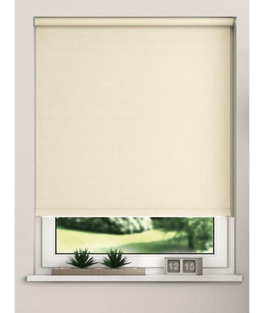 New Edge Blinds Thermal Blackout Roller Blinds 175cm Drop x Width 125cm Oyster in Natural - Size: 90 cm width x 175 cm drop - image 1