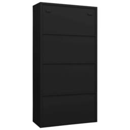 Berkfield Home Locker Cabinet Black 90x40x180 cm Steel - Size: 90 x 40 x 180 cm - thumbnail 4