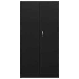 Berkfield Home Locker Cabinet Black 90x40x180 cm Steel - Size: 90 x 40 x 180 cm - thumbnail 3