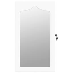 Berkfield Home Mirror Jewellery Cabinet Wall Mounted White 37.5x10x67 cm - thumbnail 4