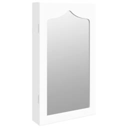 Berkfield Home Mirror Jewellery Cabinet Wall Mounted White 37.5x10x67 cm