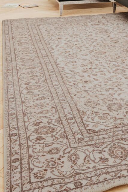 Kukoon Beige Distressed Soft Washable & Liquid Repellent Living Room Area Rug in Light Beige - Size: 240 cm x 330 cm - image 1
