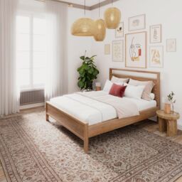 Kukoon Beige Distressed Soft Washable & Liquid Repellent Living Room Area Rug in Light Beige - Size: 240 cm x 330 cm - thumbnail 3