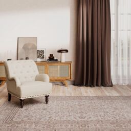 Kukoon Beige Distressed Soft Washable & Liquid Repellent Living Room Area Rug in Light Beige - Size: 240 cm x 330 cm - thumbnail 5