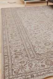 Kukoon Beige Distressed Soft Washable & Liquid Repellent Living Room Area Rug in Light Beige - Size: 240 cm x 330 cm - thumbnail 1