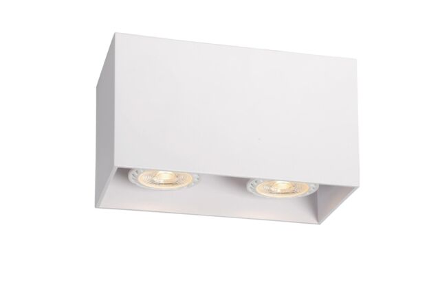 Lucide 'BODI' Dimmable Stylish Surface Mounted Ceiling Spotlight 2xGU10 in White - image 1