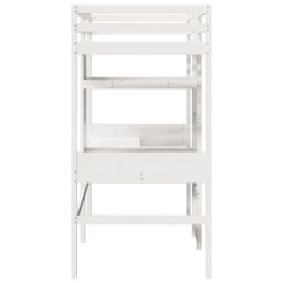 Berkfield Home Loft Bed Frame without Mattress White 75x190cm Solid Wood Pine - Size: 75x190 cm - thumbnail 6