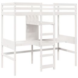 Berkfield Home Loft Bed Frame without Mattress White 75x190cm Solid Wood Pine - Size: 75x190 cm - thumbnail 3