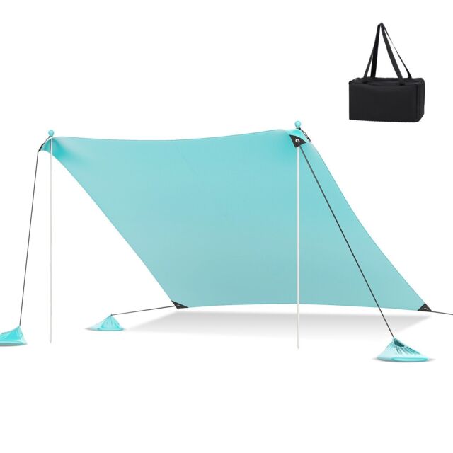 Costway 3 x 3 M Camping Beach Canopy Tent Large Outdoor Sunshade w/ 2 Poles in Green - image 1