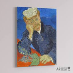 "Artery8 Dr Paul Gachet Portrait Van Gogh Vintage Canvas Wall Art in Blue - Size: W18"" x H24""" - thumbnail 2