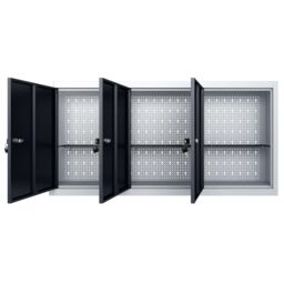 Berkfield Home Wall Mounted Tool Cabinet Industrial Style Metal Grey & Black - thumbnail 3