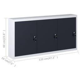 Berkfield Home Wall Mounted Tool Cabinet Industrial Style Metal Grey & Black - thumbnail 6
