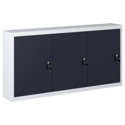Berkfield Home Wall Mounted Tool Cabinet Industrial Style Metal Grey & Black - thumbnail 1