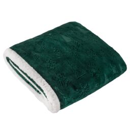 Furn Festive Time Sherpa Fleece Throw in Emerald - Size: 140 cm x 180 cm - thumbnail 2