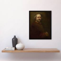 "Artery8 Self Portrait at the Age of 63 Rembrandt Framed Wall Art Print in Brown - Size: W12"" x H16""" - thumbnail 4