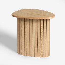 OHS Madison Ribbed Side Table Corner Bedroom Living Room Office Bedside in Light Oak - thumbnail 4