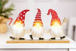 Marco Paul Pre-Lit Christmas Gonk Wooden Decoration - thumbnail 1