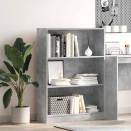 Berkfield Home Decorative Bookcase Concrete Grey 80x24x109 cm Engineered Wood - Size: 80 x 24 x 109 cm - thumbnail 2