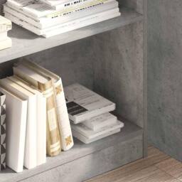 Berkfield Home Decorative Bookcase Concrete Grey 80x24x109 cm Engineered Wood - Size: 80 x 24 x 109 cm - thumbnail 1