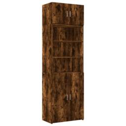 Berkfield Home Storage Cabinet Smoked Oak 70x42.5x225 cm Engineered Wood in Brown - thumbnail 2