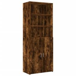 Berkfield Home Storage Cabinet Smoked Oak 70x42.5x225 cm Engineered Wood in Brown - thumbnail 6