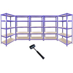 Monstershop Monster Racking T-Rax Metal Storage Shelves, Blue, 90cm W, 45cm D, Set in Blue