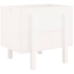 Berkfield Home Beautiful Garden Planter White 62x50x57 cm Solid Wood Pine - Size: 62 x 50 x 57 cm - thumbnail 6